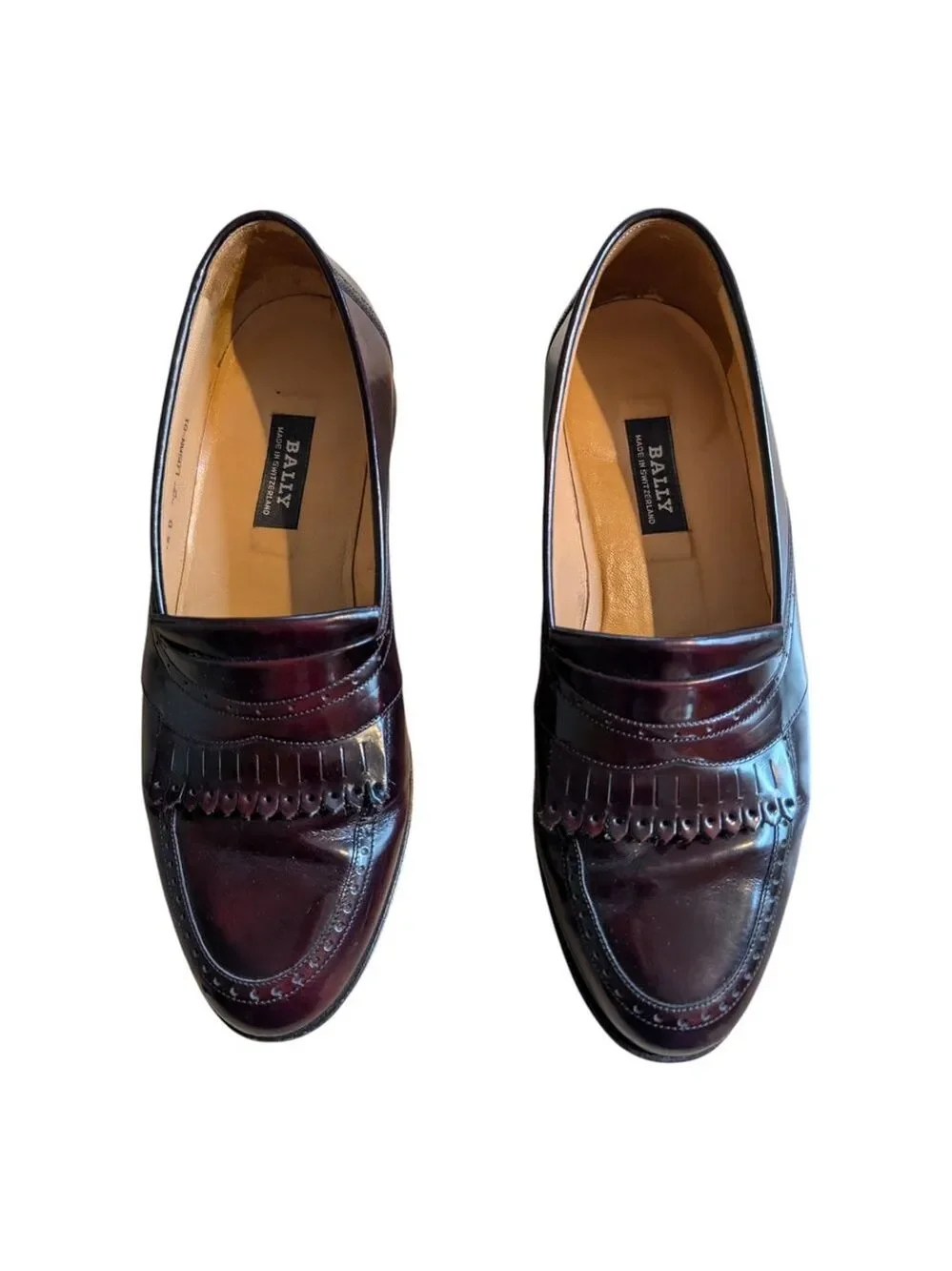 Bally Switzerland Cordovan Losan Loafers Men's 7.5D Woman's 9D Classy Luxury